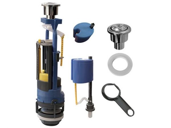 Арматура двойная гальваника кнопка, ниж.подводка, ИнкоЭр(И - СБ2- НпрНРФ-ХХ-ККрпс DI P)