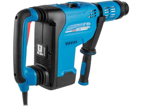 Перфоратор BULL BH 5001 в чем. 1500 Вт, 5-15 Дж, 50 мм, 2 реж. + 1 зуб., 1 сверло, SDS-max, рег. об. (Рег. об., конст. элек., плав. пуск, автостоп щеток, защит. муфта)