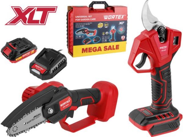 Набор инструмента WORTEX мини-пила + секатор в чем. ALL1 XLT SET СКИДКА -28%(мини-пила WORTEX LX CEC 2518-1 + секатор WORTEX CBS 2030 + 1 АКБ 2А*ч + ЗУ 2 А)