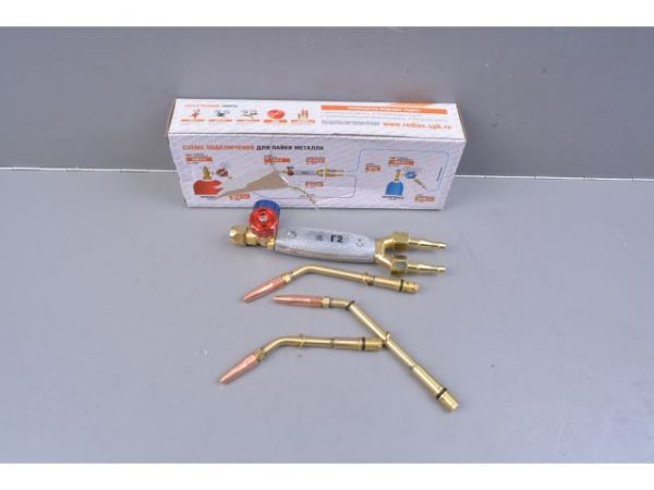 Горелка ацетиленовая Г2-123 9/6 нак. 1,2,3 (толщ. мет 0,5 - 4,0 мм; ф 6/9 мм) (ООО 'РЕДИУС 168') у