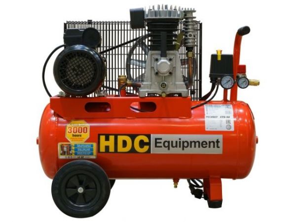 Компрессор HDC HD-A051 ременной(396 л/мин, 10 атм, ременной, масляный, ресив. 50 л, 220 В, 2.20 кВт)