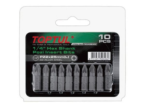 Насадка крестообразная PZ1 25мм 10шт блистер TOPTUL