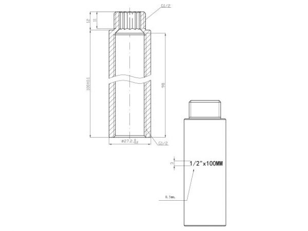 Удлинитель 1/2' вн.-нар. х 100 мм усиленный ХРОМ, AV Engineering (инд. упак.)(Латунь, макс.  16 бар, макс.  110 °С)