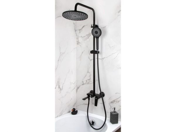 Душевая система D35-A черный, серия 800 ECONOCE(Нет излива. Эксцентриков нет, лейка и шланг в комплекте)