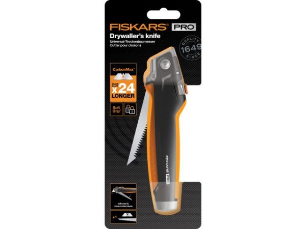 Нож для гипсокартона со сменным лезвием CarbonMax FISKARS