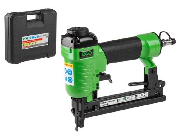 Пневмостеплер ECO ASL-40B(Скобы 20GA; 4.8-7.5 бар; 0.8 л/удар;  длина скобы 6-22 мм; ширина скобы 11,2 мм, магазин 100 шт.)