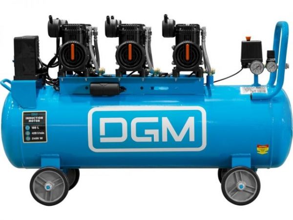Компрессор DGM AC-6100LD безмасляный(450 л/мин, 8 атм, коаксиальный, безмасляный, электр. блок упр., ресив. 100 л, 230 В, 2,4 кВт)