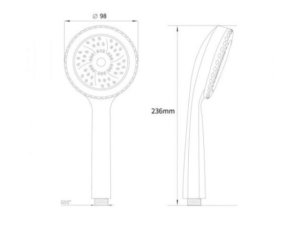 Душевая лейка, 1-функц. AVSSS-056 AV Engineering