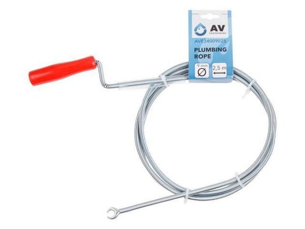 Трос сантехнический пружинный ф 9 мм длина 2,5 м AV Engineering(Стальной)