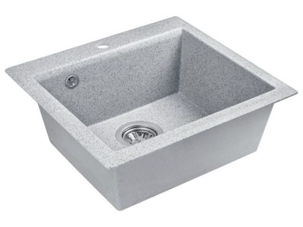 Мойка кухонная из искусственного камня SOLO серый 500х460 мм, AV Engineering