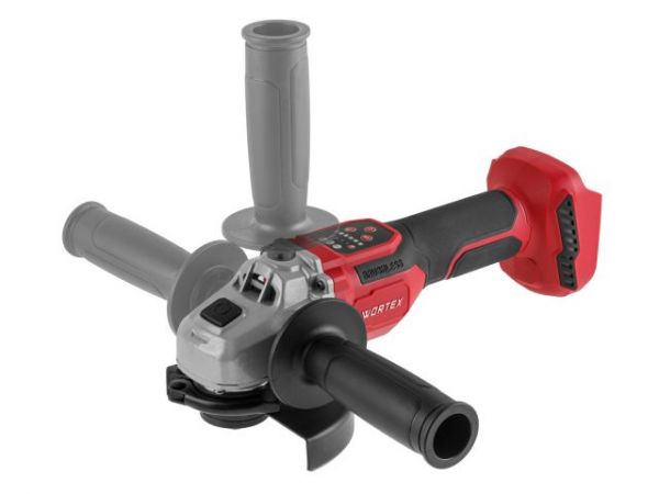 Углошлифмашина WORTEX CAG 1812-2 SE в чем. XLT SET БЕСЩЕТ., 18 В, 125 мм, 3000-8500 об/мин(бесщ. двиг., 6ти ступ. рег. об., вкл/выкл на панели, 3000-8500 об/мин; Anti-Kickback; Drop-Stop)