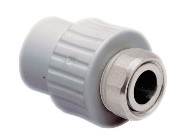 Муфта ПП с накидной гайкой 20х3/4' бел. РТП