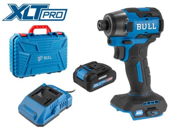 Ударный гайковерт/винтоверт BULL CID 2218 в чем. XLTpro, SET, БЕСЩЕТ., 18 В, 220 Н*м, 1х4 А*ч(LED 360°, 8 режимов работы, память режима, защита от перегрузки/перегрева)