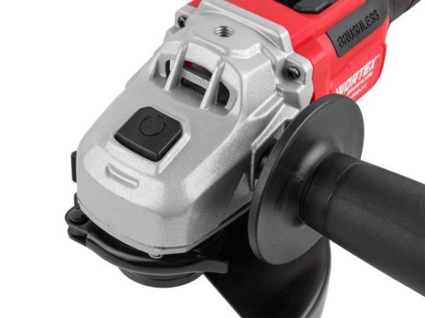 Углошлифмашина WORTEX CAG 1812-2 E в кор. XLT SOLO БЕСЩЕТ., 18 В, 125 мм, 3000-8500 об/мин(бесщ. мотор; рег. об. 3000-8500 об/мин; Anti-Kickback; Drop-Stop; 125х22,2 мм)