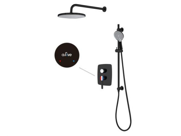 Душевая система (Lt) D35, серия Lotus черный, a-five(Встраиваемый, Излива нет, 1000 - 1200 мм.)