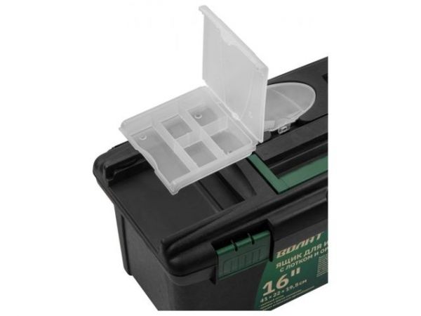 Ящик для инструмента пластмасс. 41х22х19,5 см (16') с лотком и органайз. 20236 ВОЛАТ