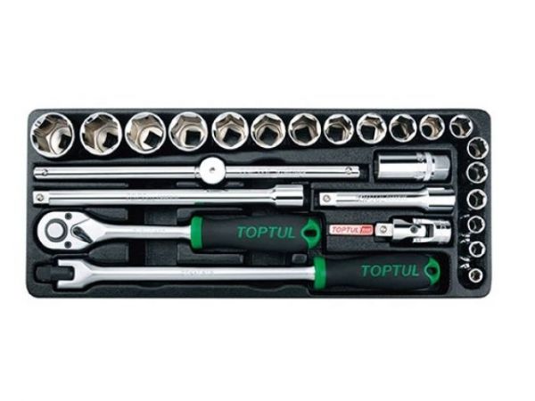 Набор-сет головок 1/2' 25предм. 6гр. 434х176мм TOPTUL