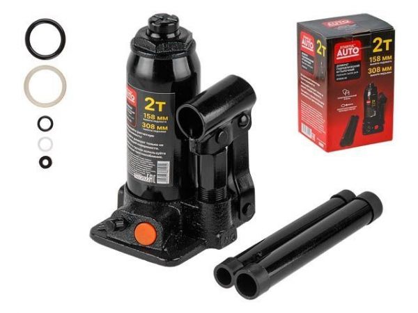 Домкрат гидравлический 2т бутылочный 158-308мм STARTUL AUTO (ST8019-02)(h min 158мм, h max 308мм)