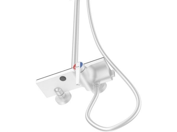 Душевая система (Lt) D35, серия Lotus белый, a-five(На стену, Излив потайной в корпусе, Троп. душ: вынос 408 мм, диаметр 200 мм.)