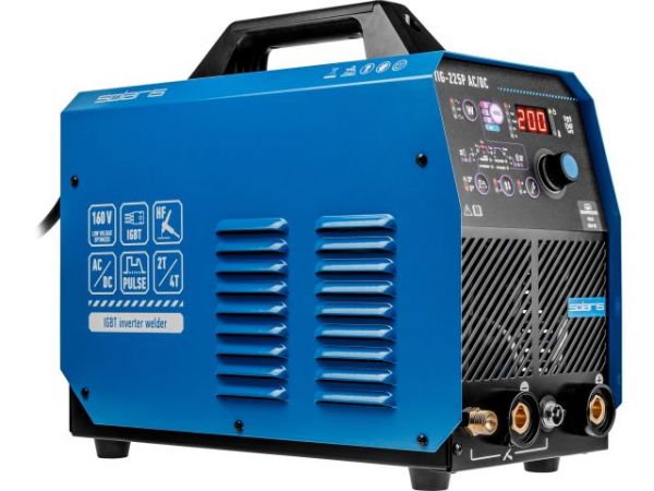 Инверторный аппарат аргонодуговой сварки SOLARIS TIG-225P AC/DC(AC/DC TIG; COLD TIG; PULSE; HF; LIFT; MMA; 200 A; 160 В-240 В)