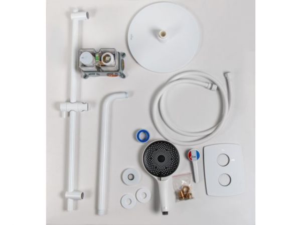 Душевая система (Lt) D35, серия Lotus белый, a-five(Встраиваемый, Излива нет, 1000 - 1200 мм.)