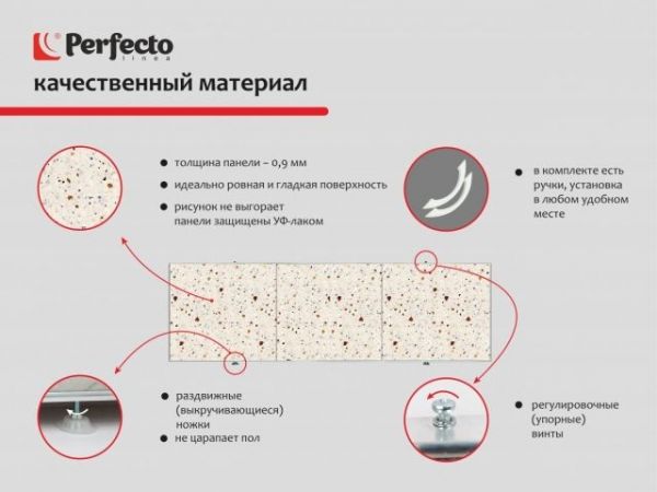 Экран под ванну 3D 1,5 м, конфетти, PERFECTO LINEA