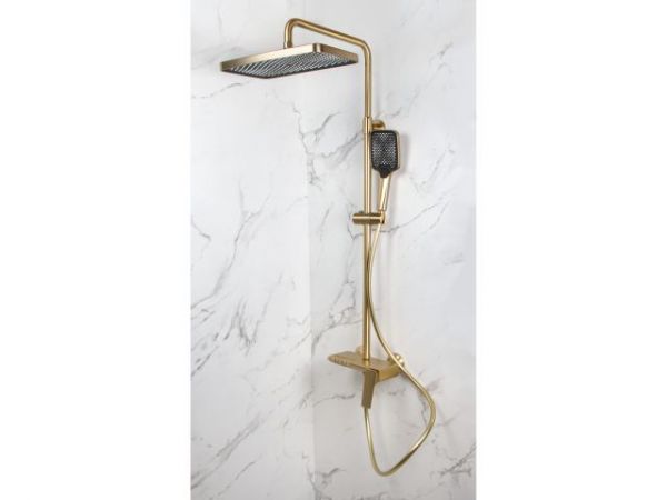 Душевая система (Lt) D35, серия Lily бронза, a-five(На стену, Излив потайной в корпусе, Троп. душ: вынос 405 мм, габариты 300х200  мм.))