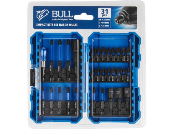 Набор бит ударных BULL Impact IMB 31 Multi в кейсе(Торсионные, 58-62 HRC, 31 предмет)