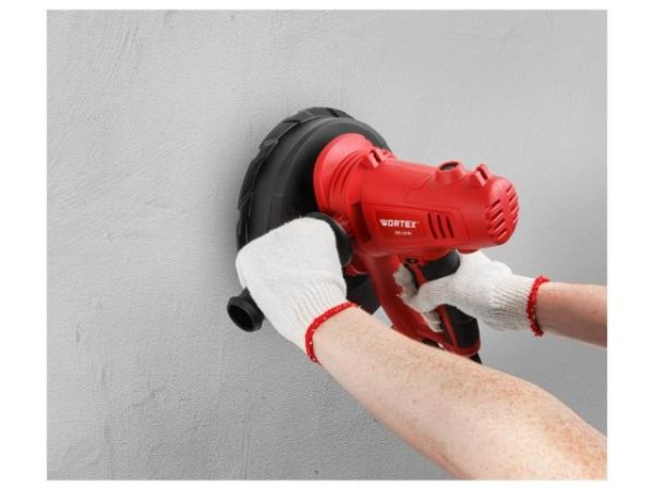 Шлифмашина для стен и потолков WORTEX DG 2210 в кор. 1220 Вт, 225 мм, 1500-2300 об/мин(Регул. об., НЕ требуется пылесос)