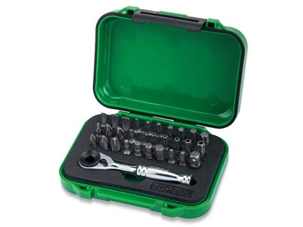 Набор бит 1/4' 31шт. с трещоткой TOPTUL