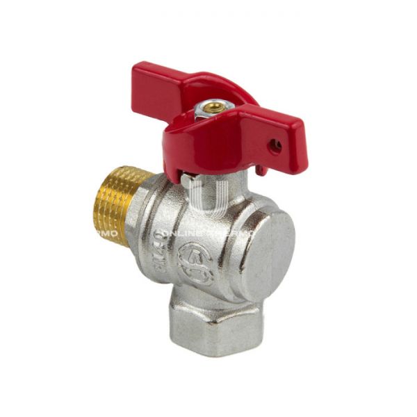 Кран шаровый угловой Aquasfera Euro1009-01, ВР-НР 1/2", полнопроходной, ручка-бабочка