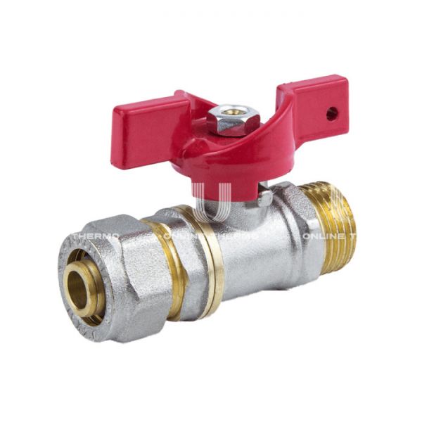 Кран шаровый Aquasfera Euro 1017-01, КО-НР 1/2", ручка-бабочка