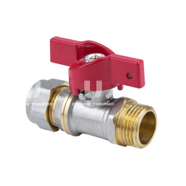 Кран шаровый Aquasfera Euro 1017-01, КО-НР 1/2", ручка-бабочка