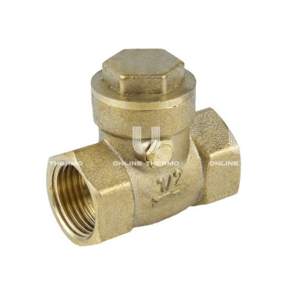 Горизонтальный обратный клапан Aquasfera 3003-01 ВР 1/2", с латунным диском