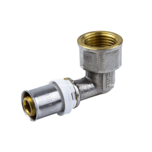 Угольник (угол) 90° с внутренней резьбой Aquasfera 8007-01, 1/2"×16 мм, пресс-фитинг