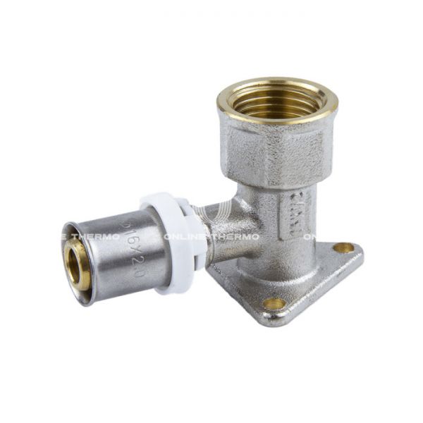 Угольник настенный (водорозетка) с креплением Aquasfera 8008-01, 1/2"×16 мм, пресс-фитинг