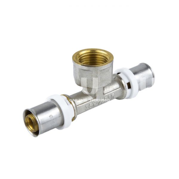 Тройник с внутренней резьбой Aquasfera 8011-06, 3/4"×32 мм, пресс-фитинг