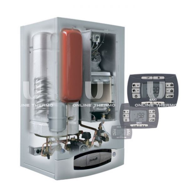 Настенный газовый котел Baxi NUVOLA3 COMFORT 240 Fi CSB45724358-, двухконтурный, закрытая камера, 24.4 кВт, выносная панель, встроенный бойлер 60 л