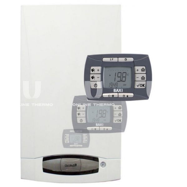 Настенный газовый котел Baxi NUVOLA3 COMFORT 280 Fi CSB45728358-, двухконтурный, закрытая камера, 28 кВт, выносная панель, встроенный бойлер 60 л