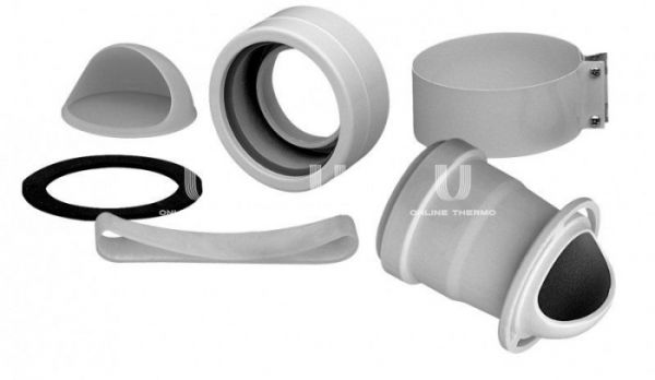 Выходной адаптер B23 полипропиленновый с забором воздуха диам. 80 мм