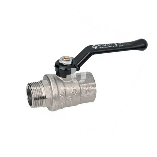 Кран шаровый Bugatti Oregon 03050062 1/2" НР-ВР, 305, полнопроходной, ручка-рычаг