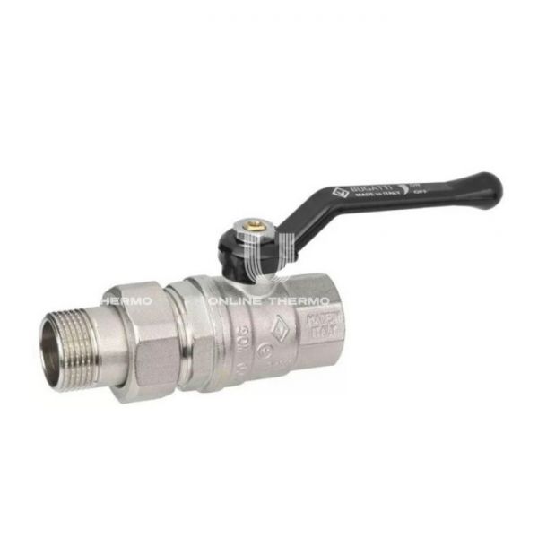 Кран шаровый с разъемным соединением Bugatti Oregon 03200026 1/2" НР-ВР, 320, полнопроходной, ручка-рычаг