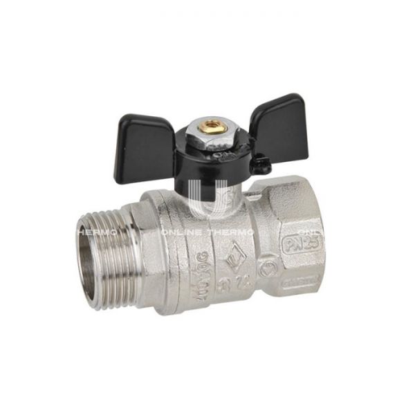 Кран шаровый Bugatti Arizona 06070054 1" НР-ВР, 607, стандартный проход, ручка-бабочка