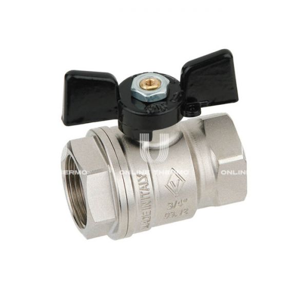 Кран шаровый Bugatti New Jersey 09120004 1/2" ВР-ВР, 912, полнопроходной, ручка-бабочка