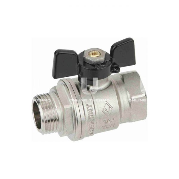 Кран шаровый Bugatti New Jersey 09170005 3/4" НР-ВР, 917, полнопроходной, ручка-бабочка