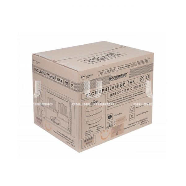 Расширительный бак для отопления Джилекс В 35, 35 литров, красный, вертикальный, подвесной