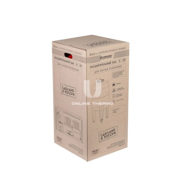 Расширительный бак для отопления Джилекс В 50, 50 литров, красный, вертикальный на ножках