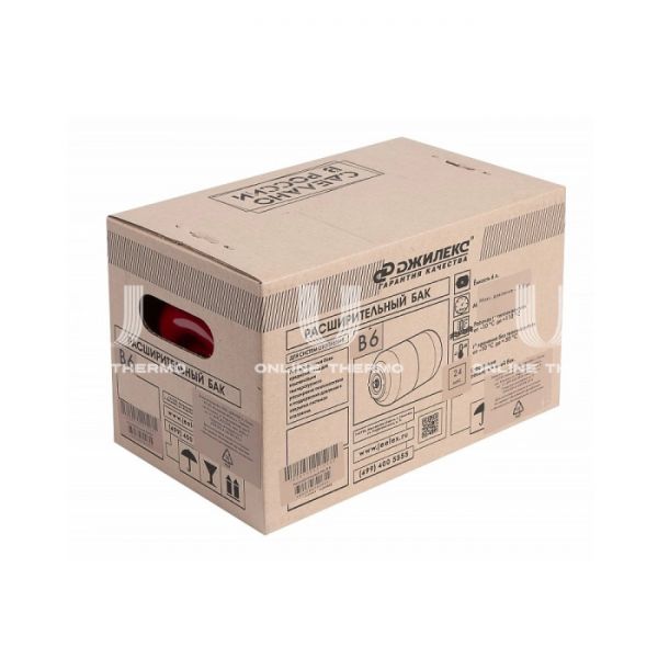 Расширительный бак для отопления Джилекс В 6, 6 литров, красный, вертикальный, подвесной