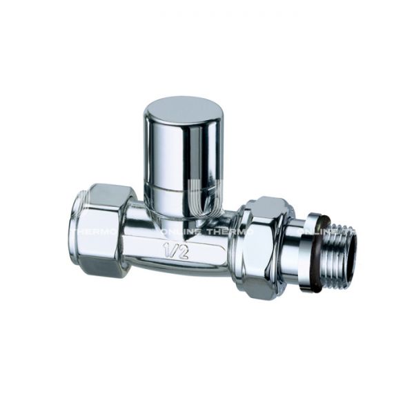 Запорный радиаторный клапан ручной FAR FL 0205 12P, 1/2" М24х19 НР-НГ, прямой, с антипротечкой, хром