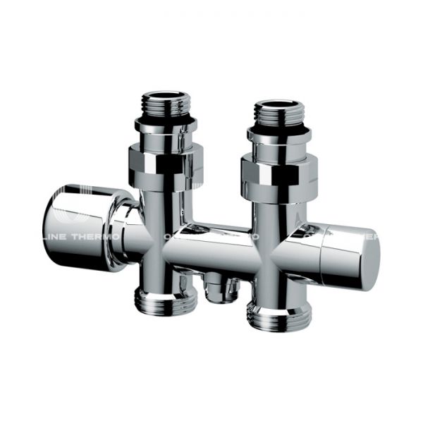 Узел нижнего подключения FAR, FL 0268 3412, 1/2"x3/4"EK НР, прямой, термостатический, с подключением ЕК, хром